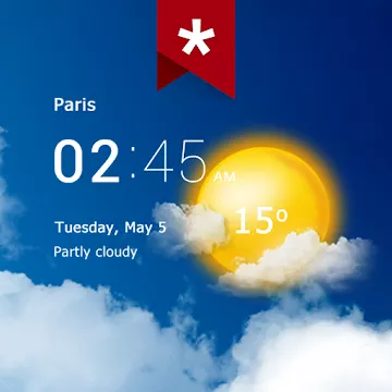 Transparent clock weather Premium