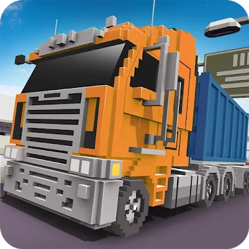 Blocky Truck Driver: Urban Transport