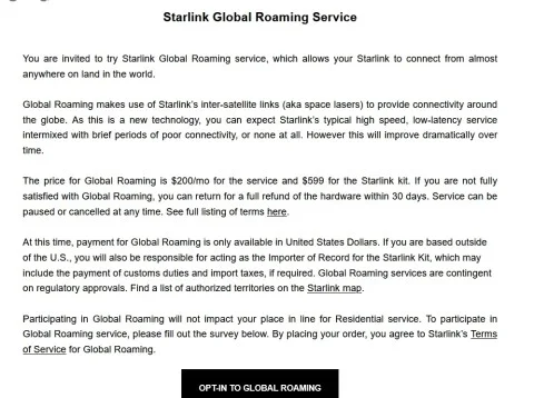 У интернета Starlink появится глобальный роуминг