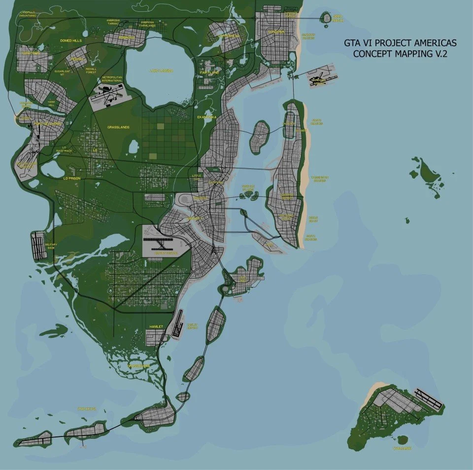 Фанат выложил детализированную карту GTA 6