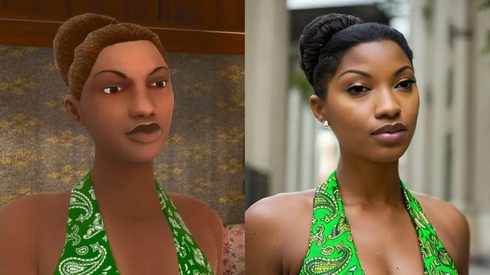 The neural network made real people out of GTA: San Andreas characters