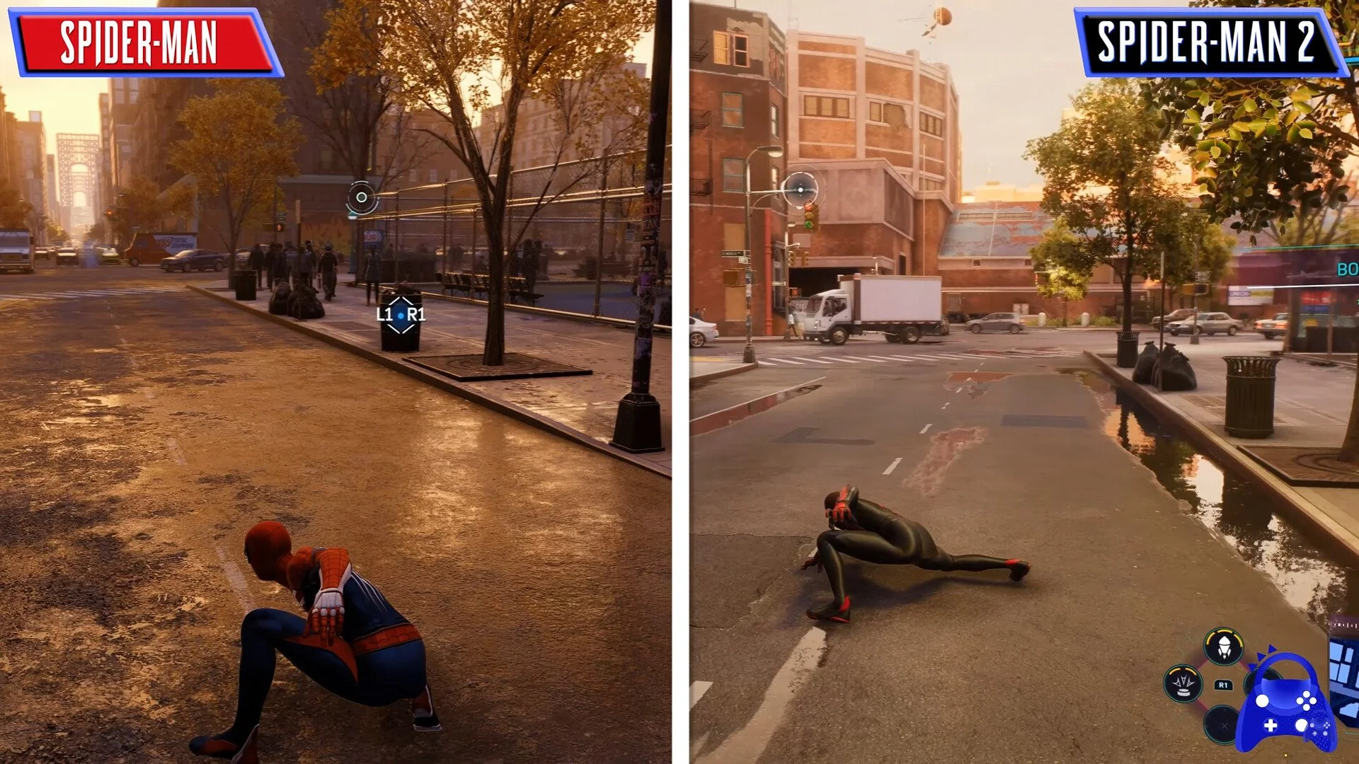 A comparison of the graphics of Marvel's Spider-Man and Marvel's Spider-Man 2 has appeared