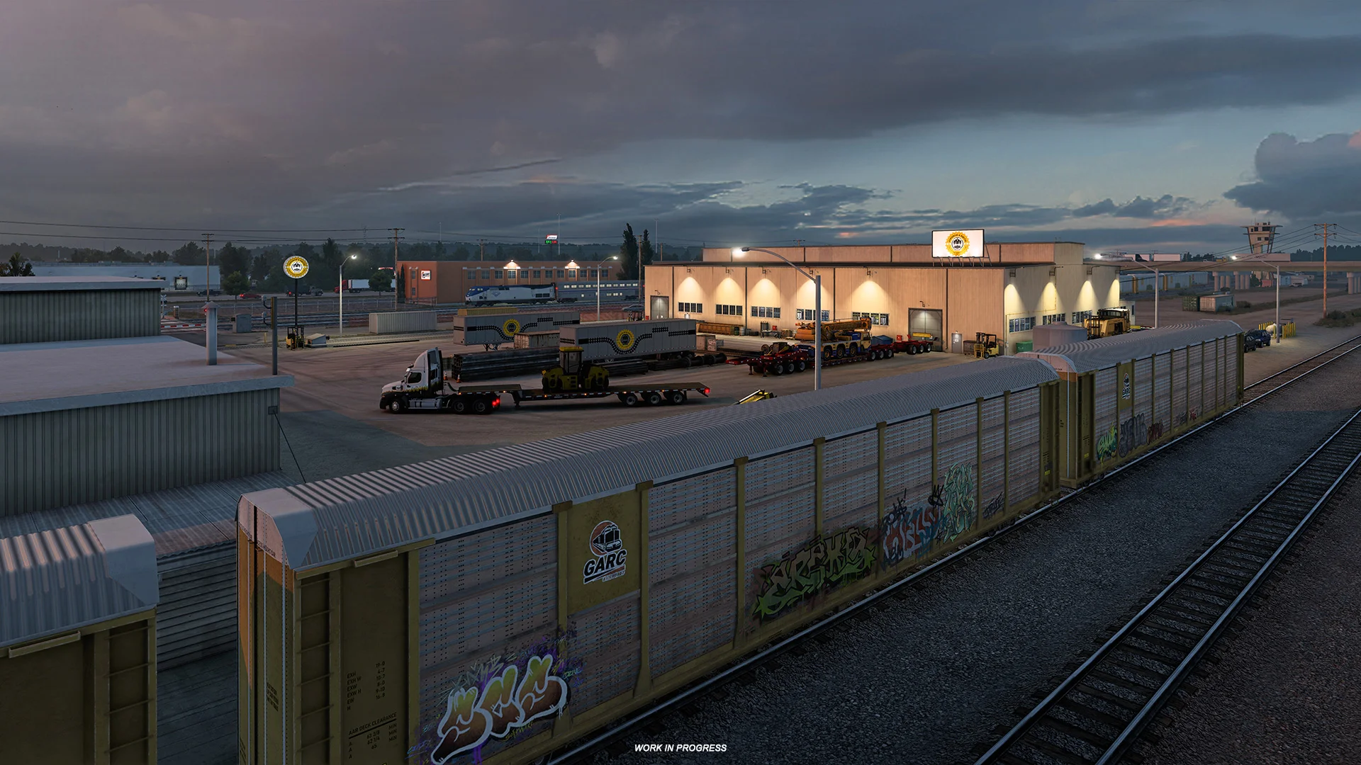 New screenshots for American Truck Simulator's DLC Kansas show off the region's rail network