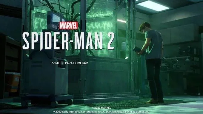 Marvel's Spider-Man 2 start screen shows a character you didn't expect to see
