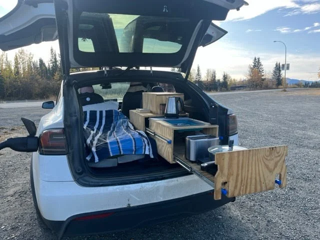 An enthusiast converted his Tesla into a motor home