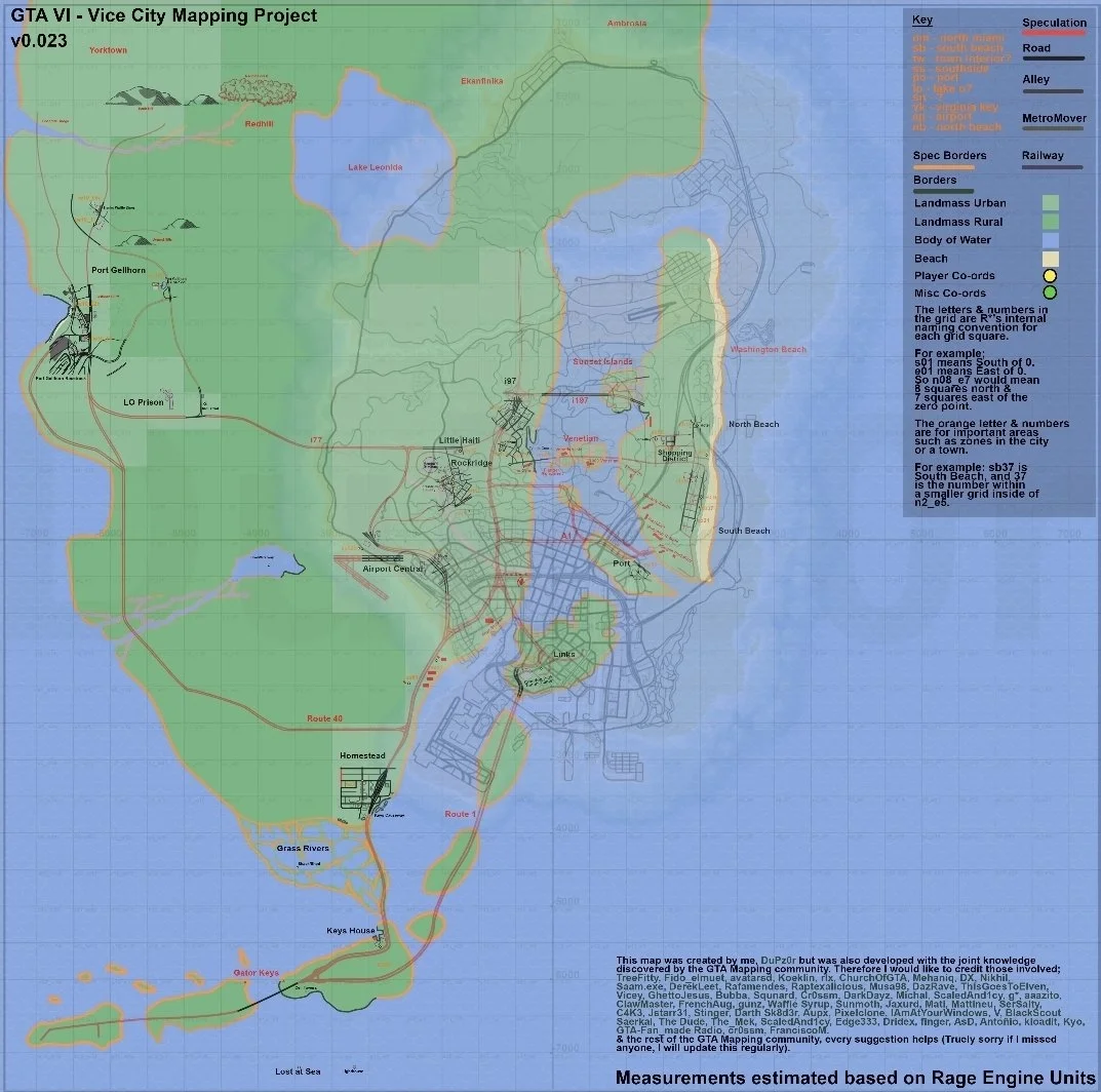 A detailed map of GTA 6 has appeared, created based on confirmed leaks