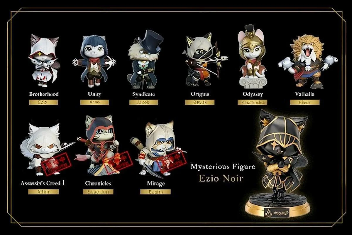 Ubisoft has announced cat figurines based on the Assassin's Creed series in honor of the 16th anniversary of the franchise