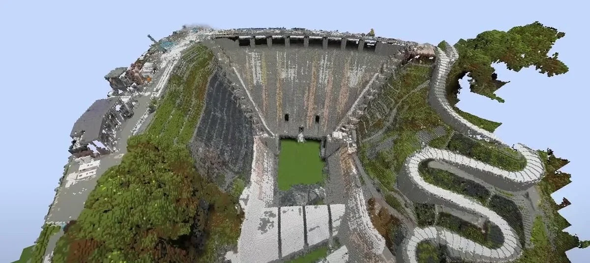 Minecraft позволил разработать проект плотины в Японии