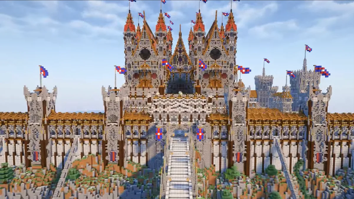 The blogger showed his kingdom in Minecraft, which he has been building for more than 12 years