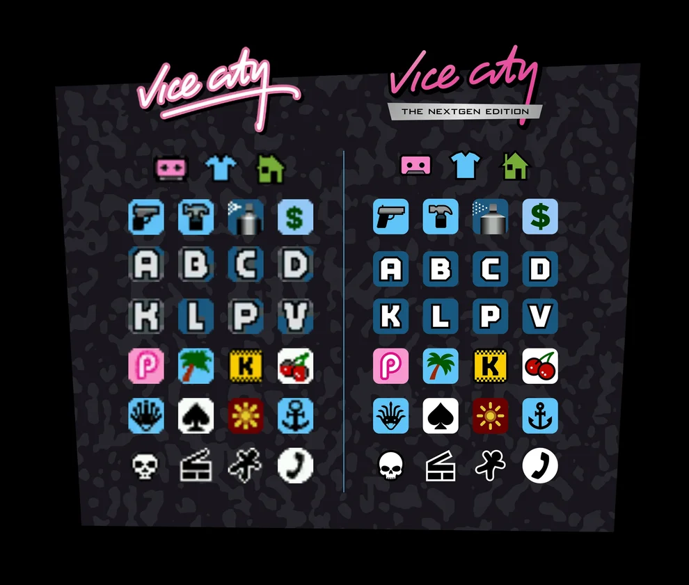 Создатели мода Vice City Nextgen Edition показали обновленные иконки радара в игре