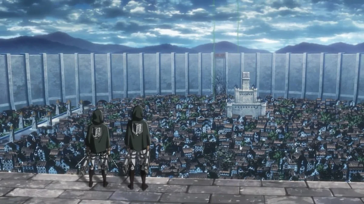 A gamer built a city from the anime “Attack on Titan” in Minecraft