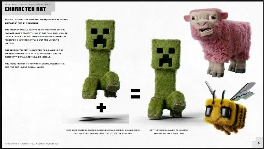 Concepts from the film based on the game Minecraft appeared online