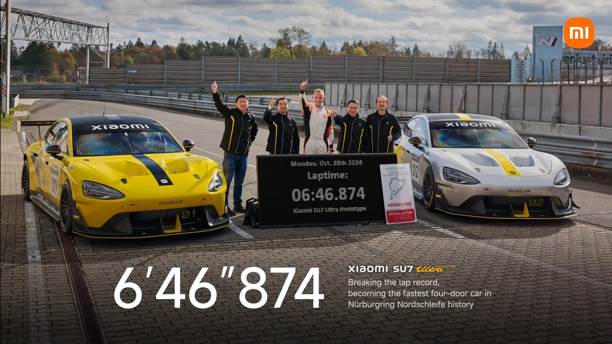 Xiaomi SU7 Ultra Electric Car Sets Record on Famous Nurburgring Track