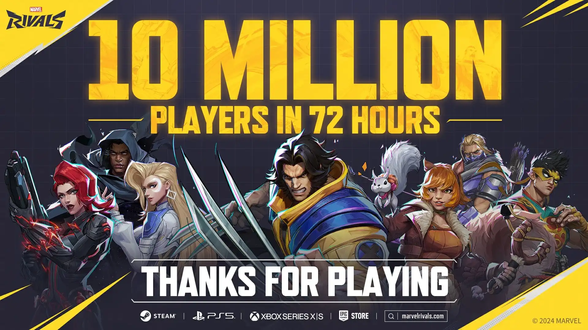 Marvel Rivals Reaches 10 Million Players in First Three Days of Release