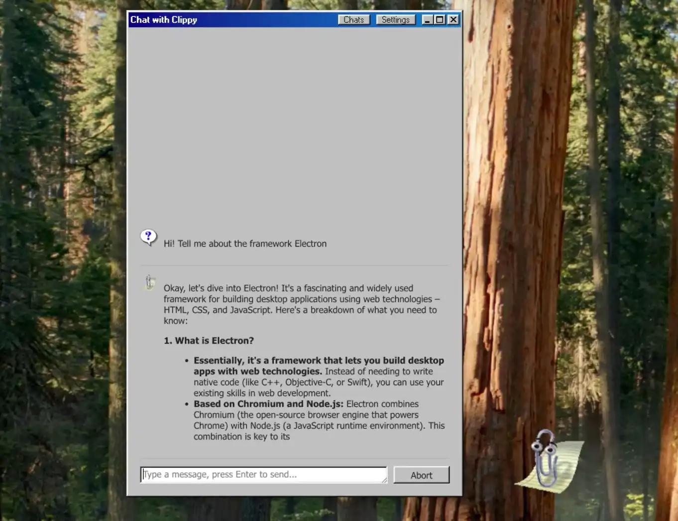The Legendary Clippy Returns as an AI Assistant with Support for Local Language Models