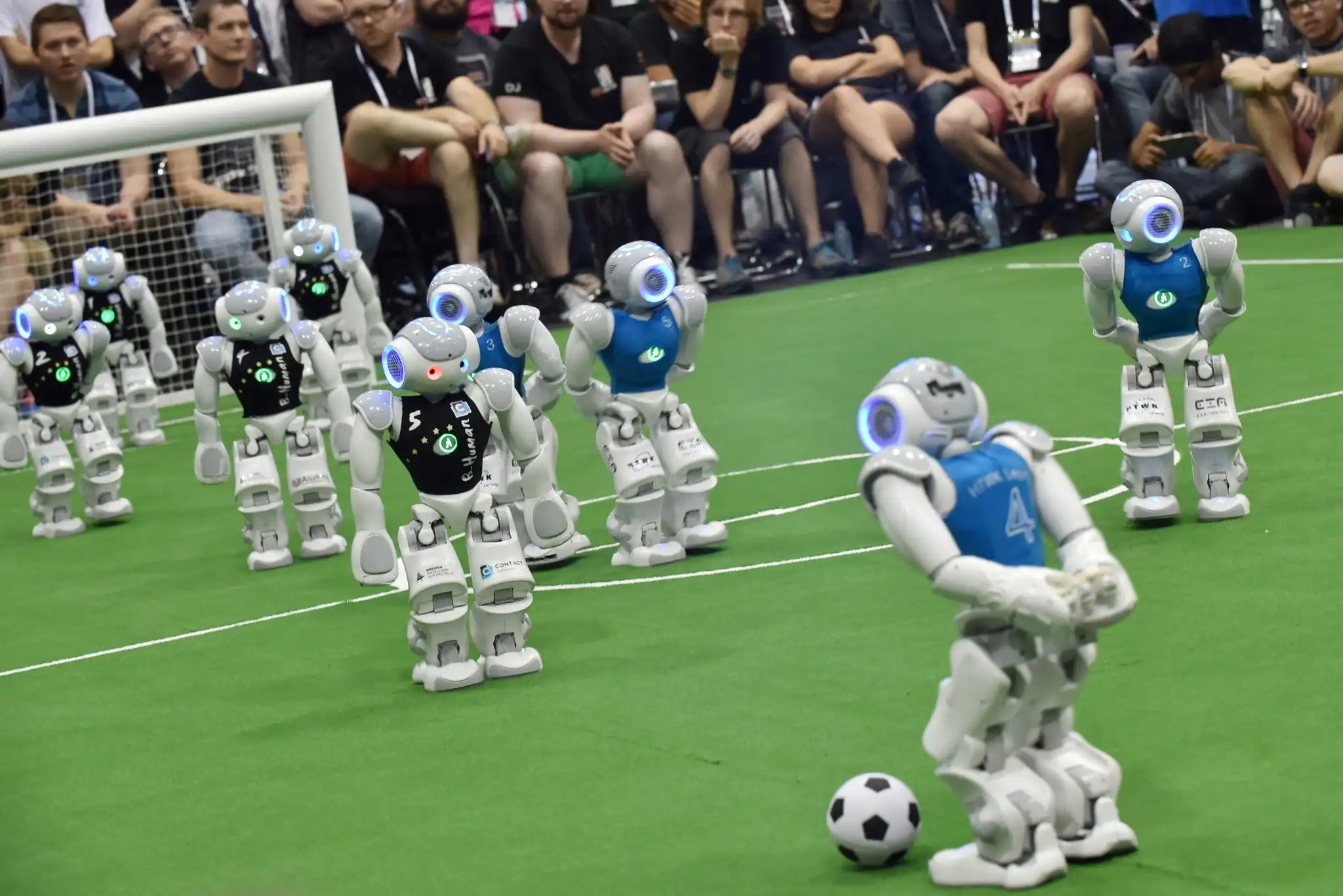 China hosts historic robot football match